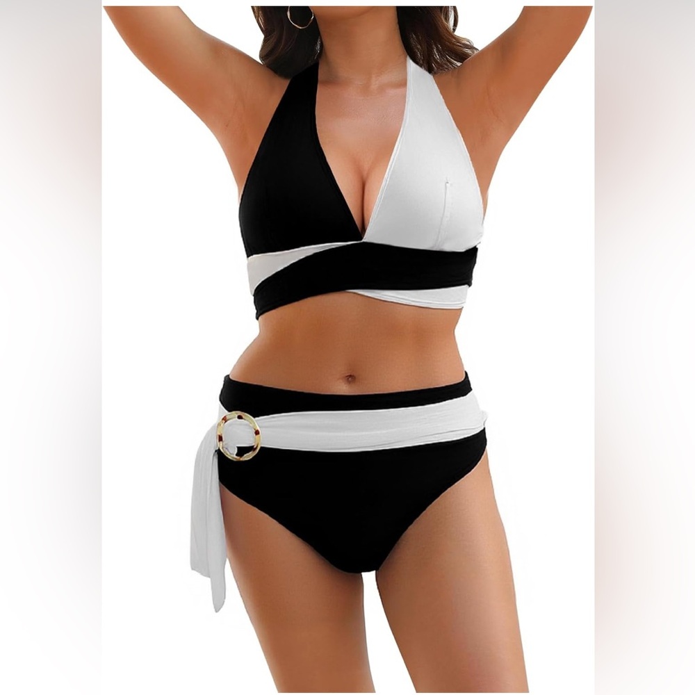 Elegant Black and White Women's Swimwear